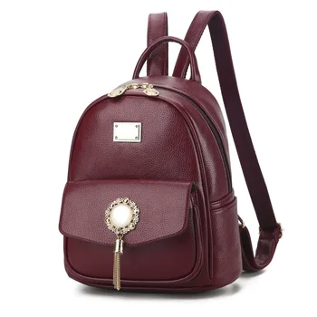

Retro Backpack Women 2020 Spring Multi-purpose Backpack Simple Lacquered Pu Backpack Three-use Wild Female Shoulder Bag