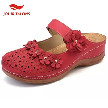 

JOUIR New Fashion 2020 Large Size 44 Flowers Summer Shoes Woman Sandals Female Slip-On Comfortable Sandals Women Shoes