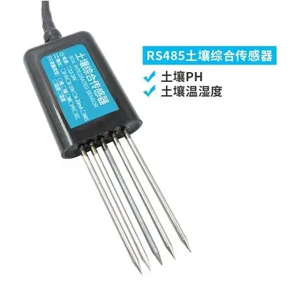 Soil Moisture Sensor Temperature and Humidity Detector Conductivity EC Salt Soil Tester Moisture Content Transmitter 