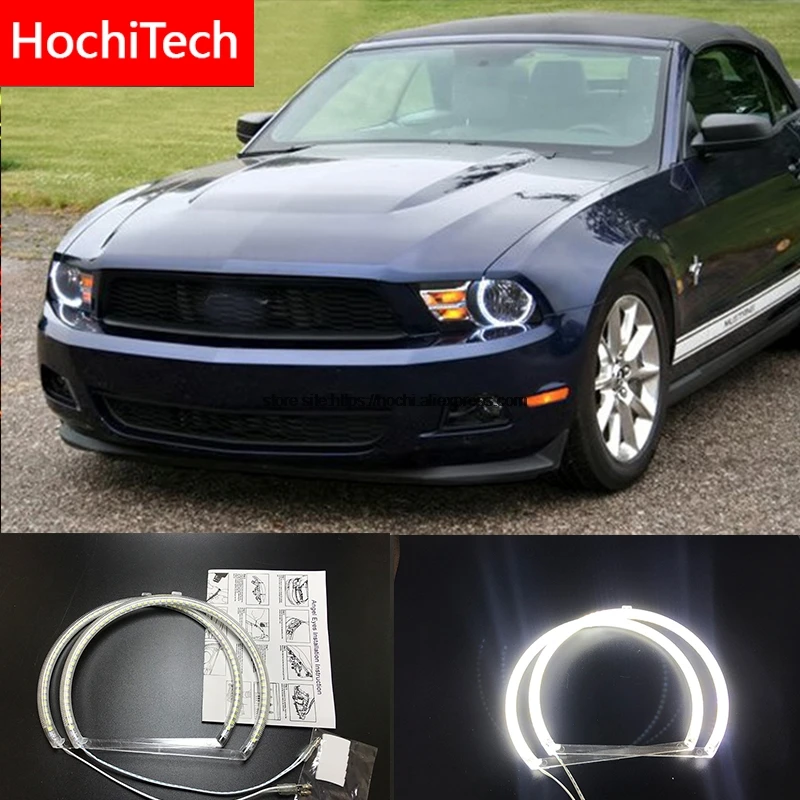 HochiTech для ford mustang 2010-2012 ультра яркий SMD белый светодиодный ангельские глазки 2600LM 12V halo Кольцо Комплект дневного света DRL