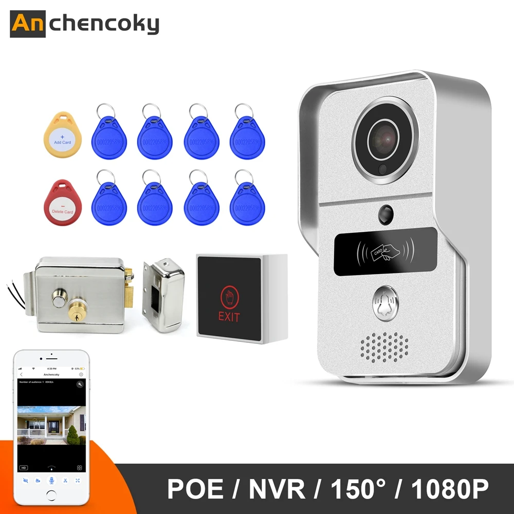 Anchencoky WiFi домофон беспроводной IP дверной звонок 150 ° широкоугольный умный видео
