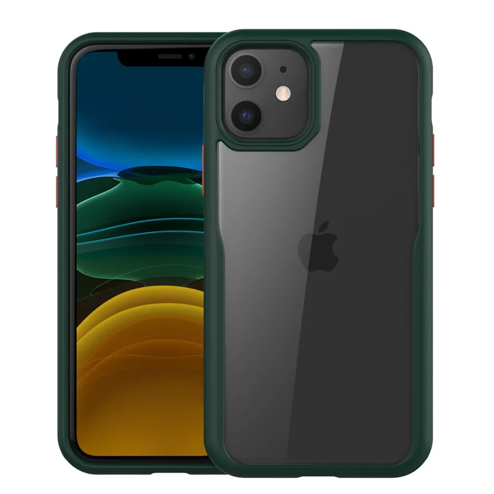 Ультратонкий Прозрачный чехол для iPhone 11 PC задняя панель TPU рамка устойчивый к царапинам чехол Защитный чехол для iPhone 11 6,1 дюймов