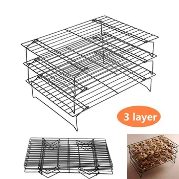 

3-Tier Stackable Cake Cooling Rack Metal Cake Biscuits Bread Cookie Cooling Rack Net Mat Baking Tray Kitchen Accessories