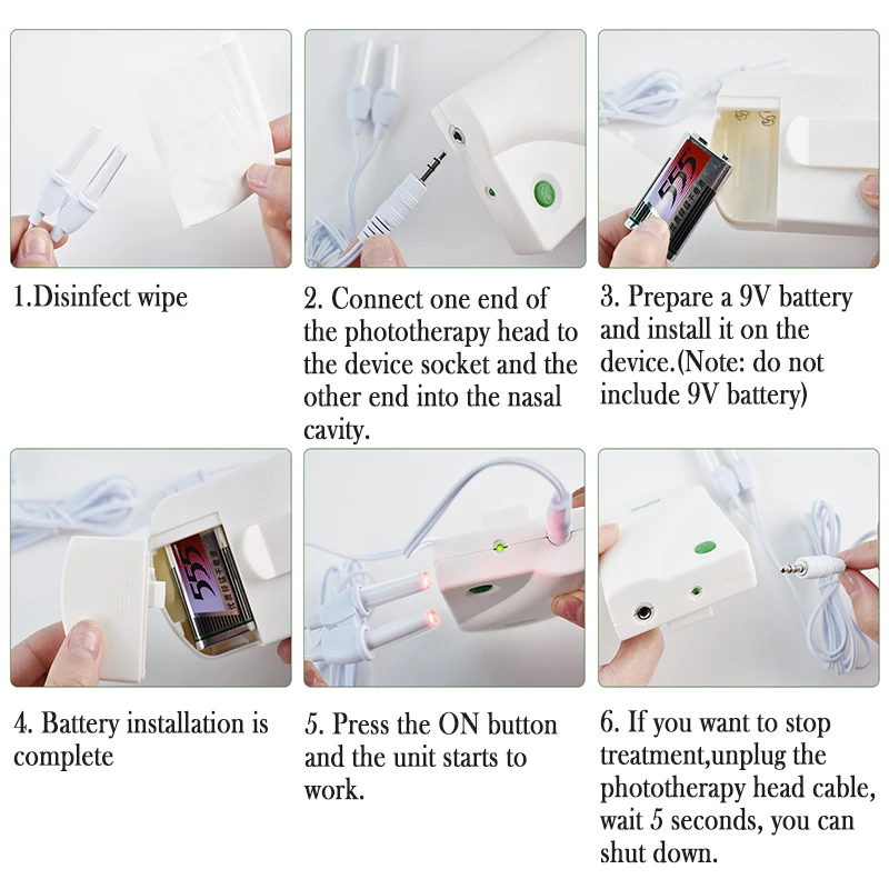 Nose Rhinitis Sinusitis Cure Hay Fever Low Frequency Pulse Laser Proxy BioNase Body Nose Massage Care Therapy Machine 1PCS nose treatment
