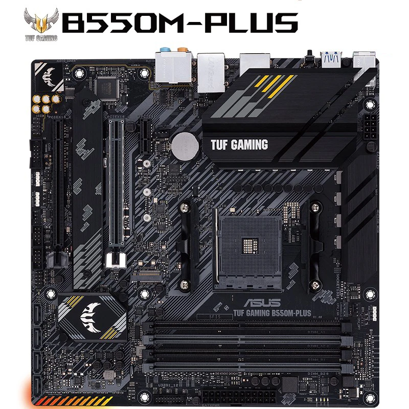 Материнская плата ASUS TUF игровая B550M-PLUS DDR4 поддержка процессора AM4 Ryzen для