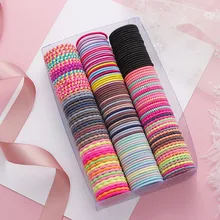 

New 50PCS/Lot Girls Candy Colors Rubber Bands Children Safe Elastic Hair Bands Ponytail Holder Kids Hair Accessories
