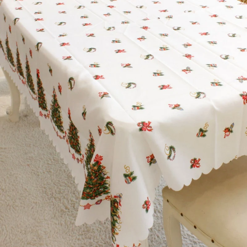 New Year Christmas Decorations Tablecloth Home Kitchen Dining Table Rectangular Linens Party Table Cover Christmas Ornament