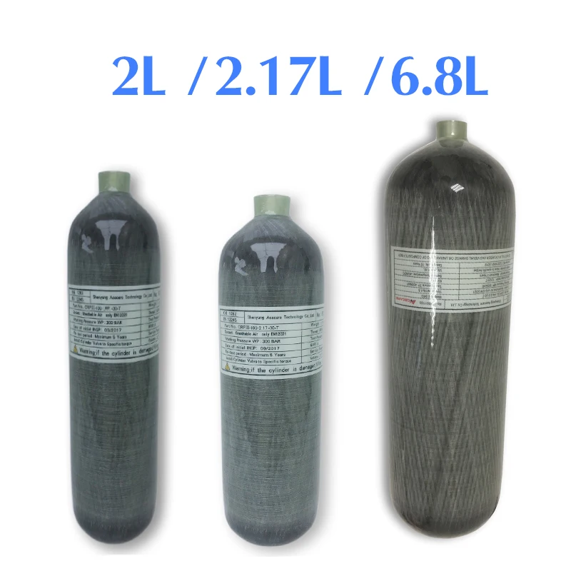 Acecare 2L/2.17L/6.8L CE Pcp воздушный бак 4500Psi цилиндрический мини-цилиндр из углеродного
