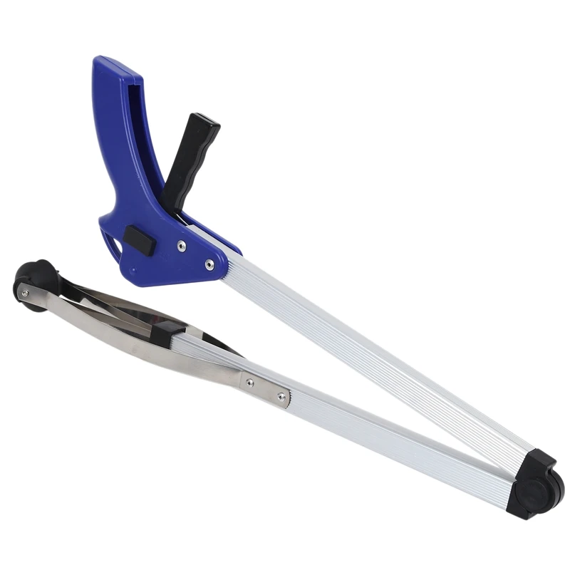 Blue Foldable Pick Up Reaching Claw Long Arm Gripper Helping Hand Tool