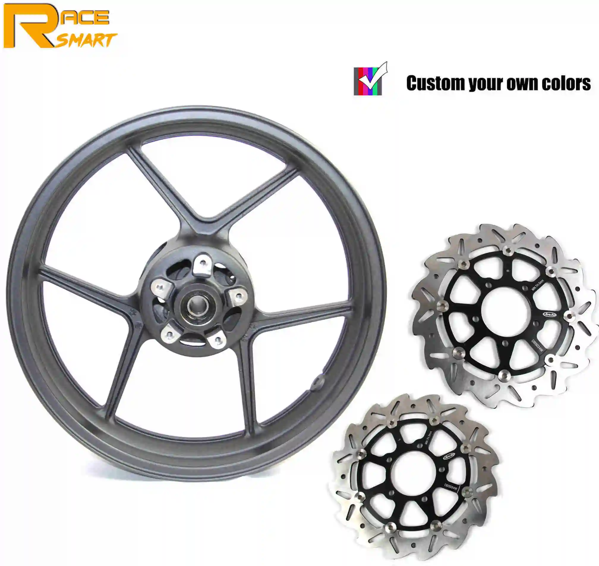 1 шт для KWASAKI Z750 2009-2012 мотоцикл A356/AC4CH OEM Класс Алюминий Z 750 2009 2010 2011 2012 09, 10, 11, 12 лет - Цвет: Other Rim Black
