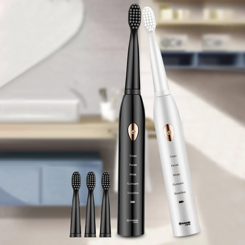 

Adult Electric Toothbrush Auto Ultrasonic Wave Rechargeable USB Whitening Toothbrush Electric 16 Replacement Tooth Brush Heads