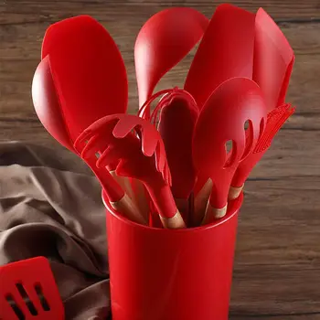 

Silicone Kitchenware Cooking Utensils Set Heat Resistant Storage Tools Kitchen Baking Tools Non-Stick Box With Utensils Coo C5S4