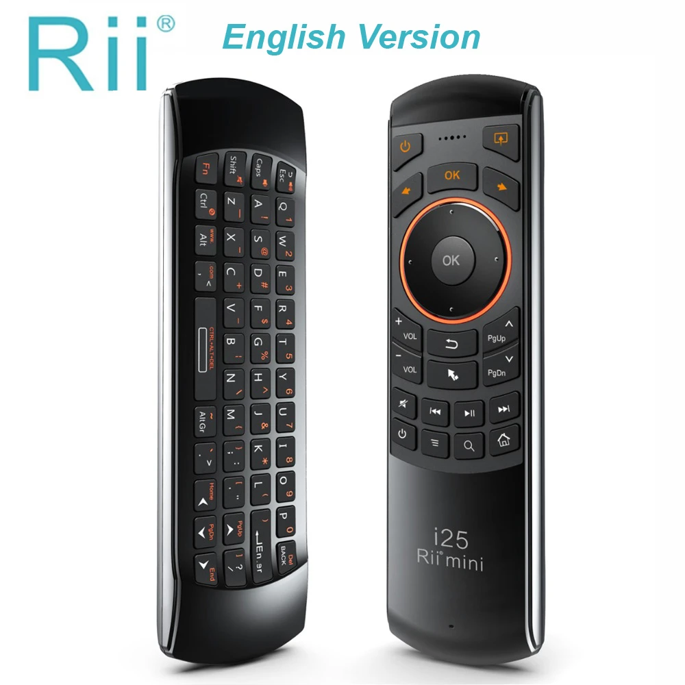 best pc keyboard Original Rii mini i25 2.4GHz Air Mouse Remote Control with English Keyboard for PC Smart TV Android TV BOX HTPC IPTV Fire TV best computer keyboard