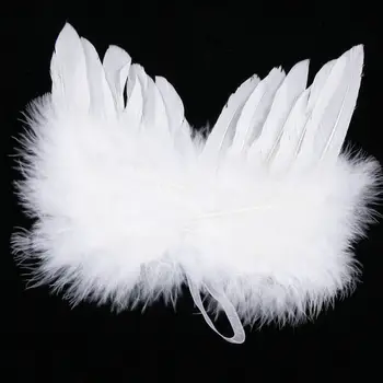 

10PCS White Angel Feather Wing Christmas Tree Home Party Decor Hanging Ornament Wedding Prop Party Favors Kids Gift