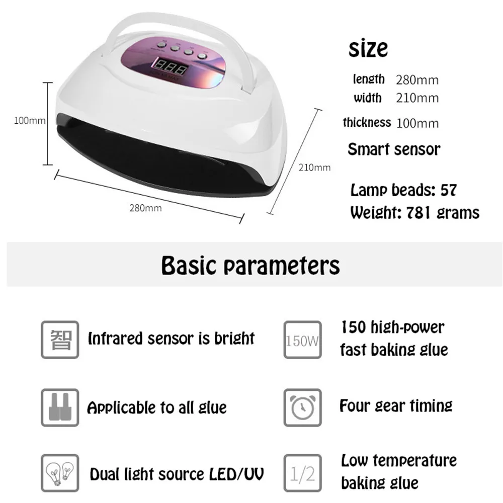 X8 Max Two Hand Led Lamp Nail 220w Uv Dryer 57 Fast Dual Light Source Gel Manicure Sun Dryers Aliexpress 