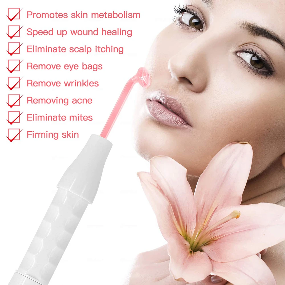 High Frequency Electrotherapy Wand Glass Tube Acne Spot Remover Bactericidal Tag Hair Body Facial Spa Beauty Skin Care