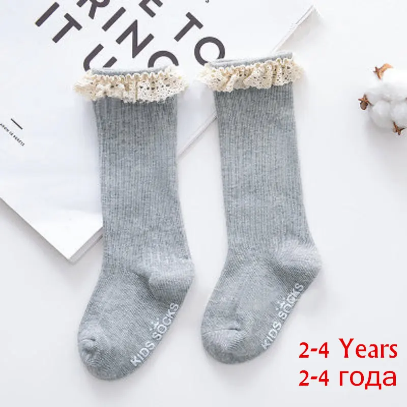 Носки для новорожденных девочек весенне-летние сетчатые носки детские гольфы без пятки с бантом носки принцессы, детские носки, calcetines - Цвет: Gray 2-4 Years