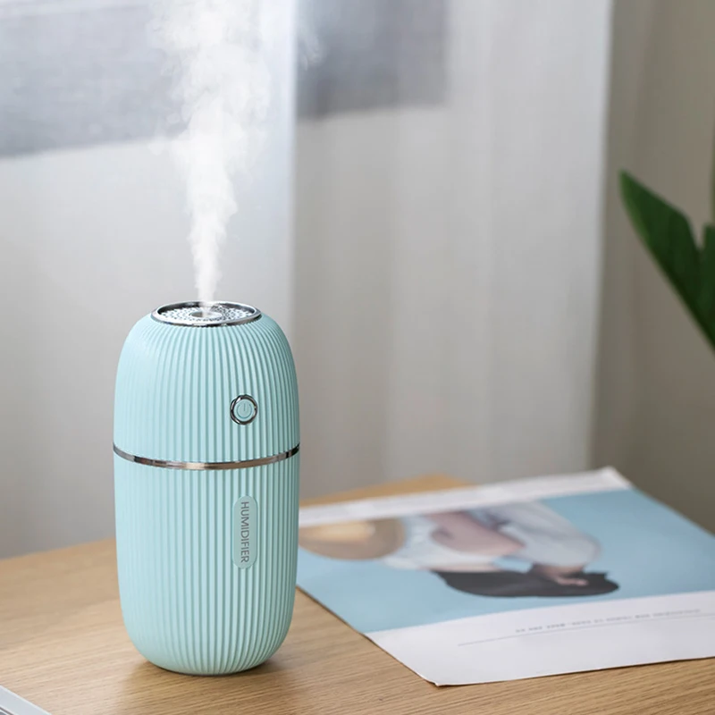 Blue Популярный Домашний портативный светодиодный мини USB Ночной светильник, увлажнитель воздуха 300 мл, увлажнитель для спальни и автомобиля для DOY - Цвет: Blue