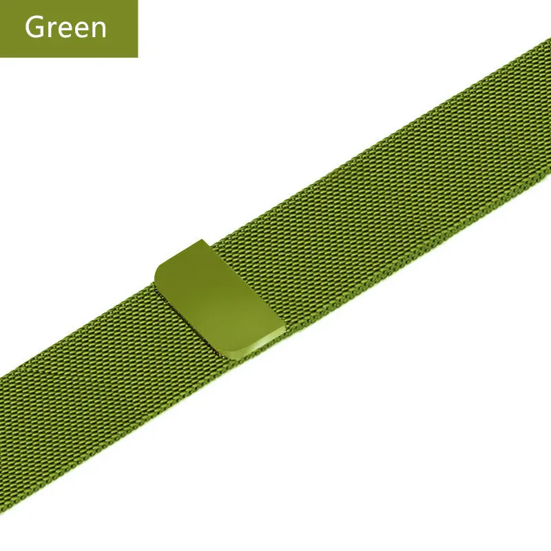 Миланская петля для Apple Watch ремешок 44 мм 40 мм iWatch ремешок 42 мм 38 мм браслет для часов из нержавеющей стали Apple watch 5 4 3 2 - Цвет ремешка: Green