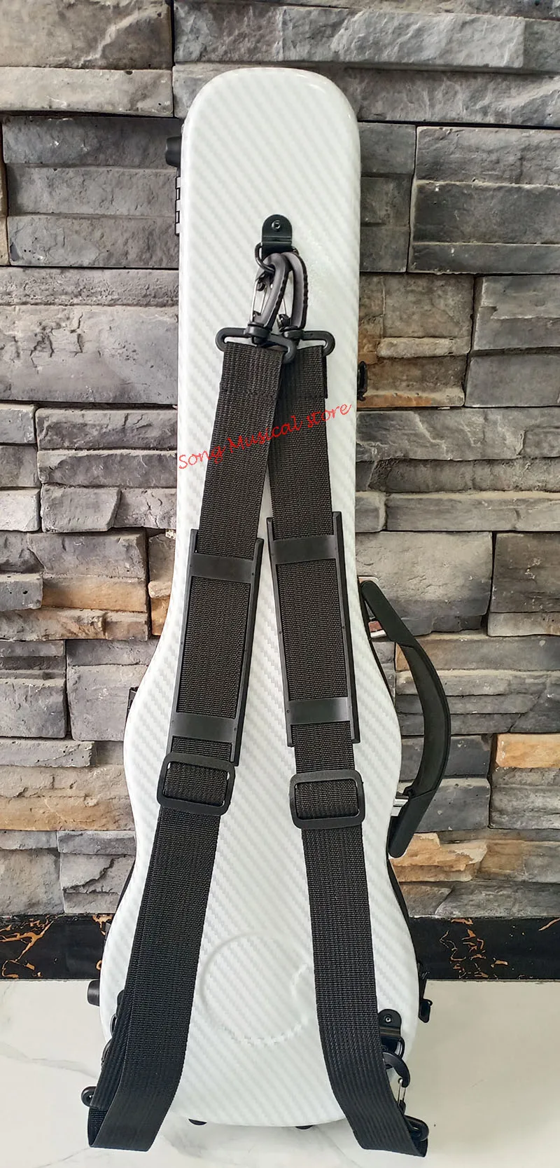 2 fibra de carbono duplo ombro leve caixa violino