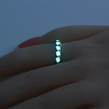 

Fashion Creative Glowing Ring Adjustable Jewelry Night Glowing Love Hollow Ring Ladies Fashion Jewelry