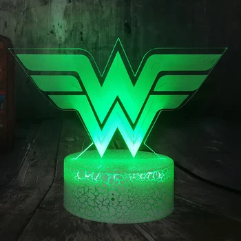 

Justice League DC Comics Wonder Woman 3D LED Crackle White Base Superhero Night Light Sleep Table Lamp Home Decor Christmas toys
