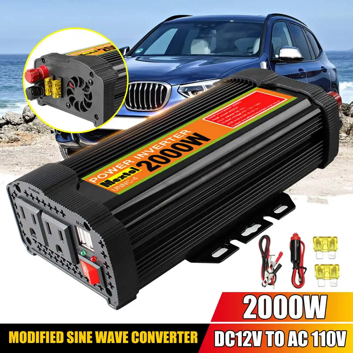 Эффективный Макс 4000 Вт модифицированный синус W ave инвертор DC12V к AC110V 50 Гц усилитель конвертера мощности для автомобильного инвертора бытовой DIY