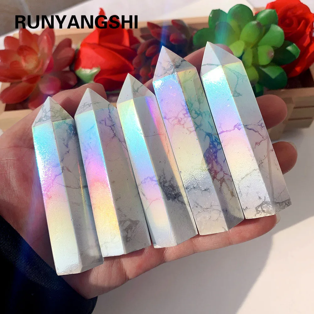 Натуральная кварцевая колонна Baisong ангел аура Howlite точечная энергия критальная