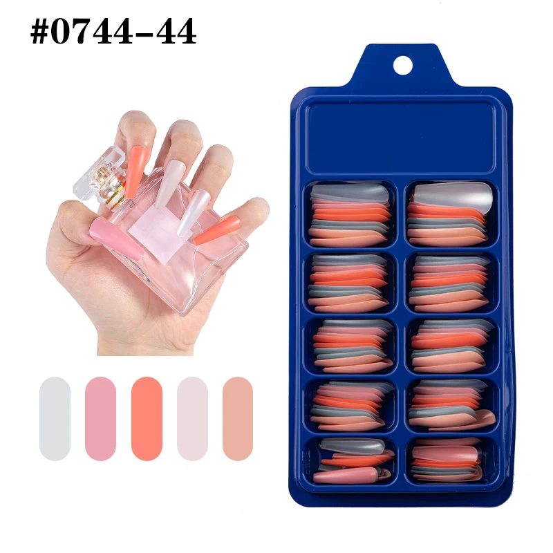 

100pcs Fake Nail Solid Candy Colors Holiday Nails Ballerina Simple Coffin Nail Tips Extensions Press Nail Manicure