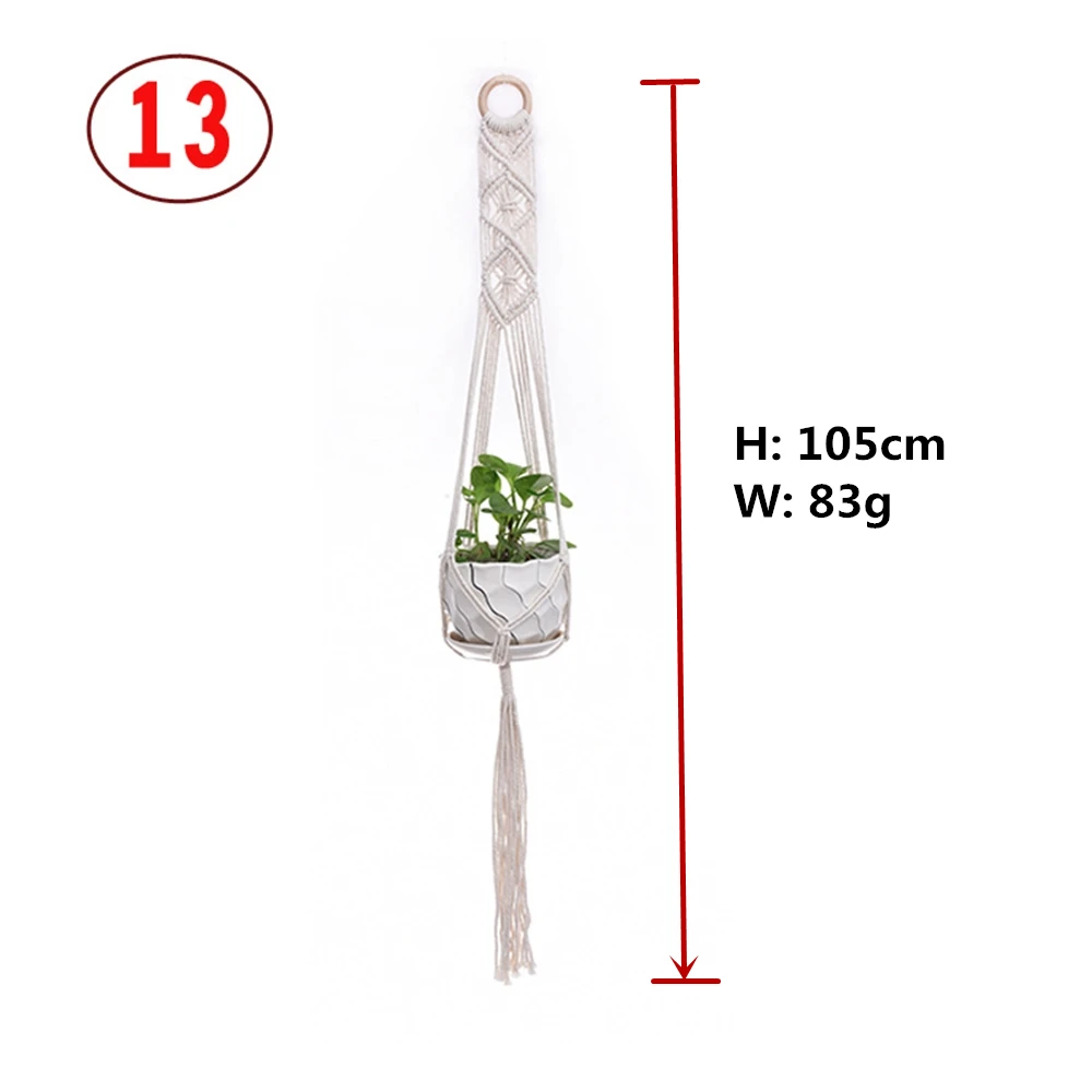 handmade macrame plant hanger flower pot hanger for wall decoration countyard garden Plant Holder Basket