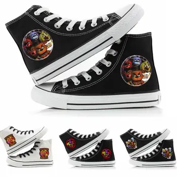 

FNAF Five Nights At Freddy's Canvas Shoes Men Women Teenagers Tennis Shoes Flat Shoes Comfortable Round Toe Lace-up sneakers