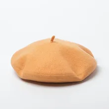 Шапки осень/зима для женщин шерсть французская шляпа берет дамы теплый маляр однотонная шляпа Кепка Женский газетчик шапки