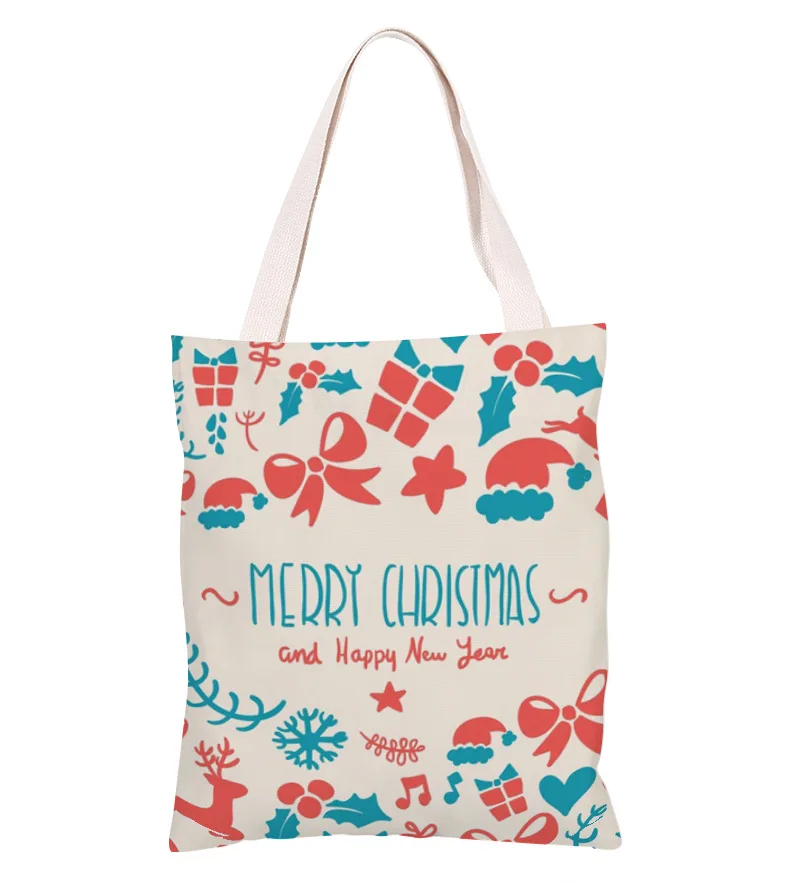 

Pig Spring Festival Decorations Christmas Decorations Santa Claus Shopping Bag Fashion Canvas Reticule