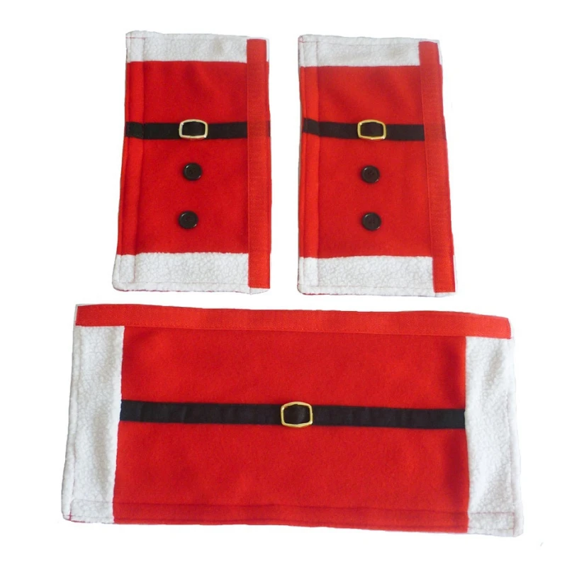 3Pcs/Set Christmas Decoration Kitchen Refrigerator Microwave Oven Door Handle Knob Cloth Covers