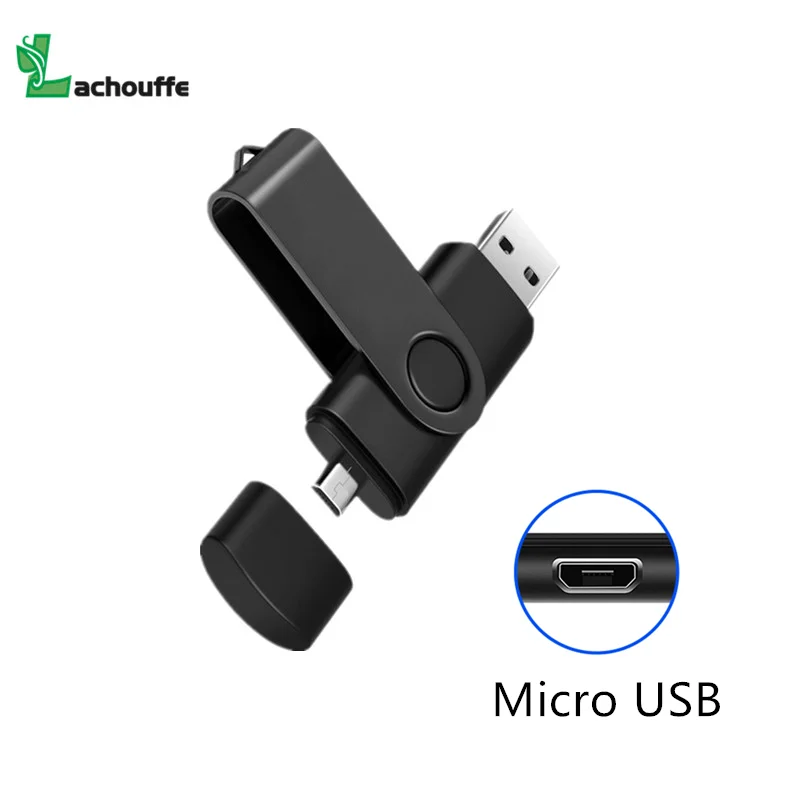 Тип c usb флэш-память 32 Гб 64 Гб 128 ГБ Usb флеш-накопитель карта памяти флешка - Цвет: black micro  usb