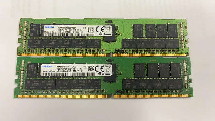 32GB * 2PCS 2Rx4 PC4 2666V R DDR4 Server RAM Modul REG ECC M393A4K40BB2/CB2 CTD SAMSUNG|Оперативная память| |