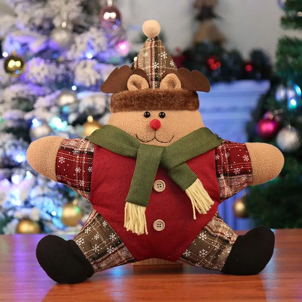 Подушка в форме снеговика Санта Клауса с пятью звездами Рождественский орнамент