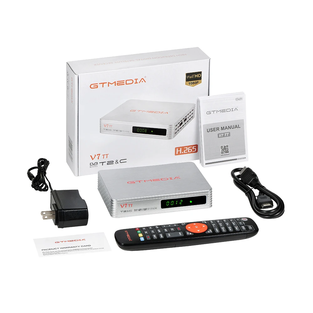 GTMEDIA V7 TT  ű ޺ DVB T2/C TV 10 Ʈ Ʃ ڽ,  H.265 , Ǯ HD 1080P,  