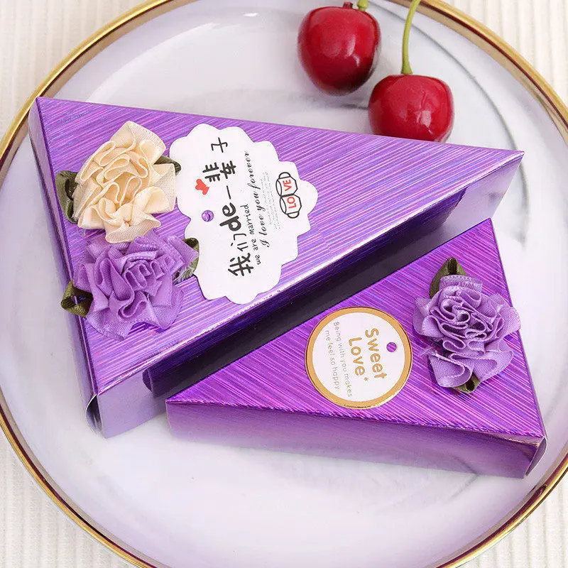 Бумажная коробка для шоколада, коробка для конфет, коробка для конфет в форме торта на день рождения, декоративная подарочная коробка для конфет - Цвет: 2 purple 20 pieces
