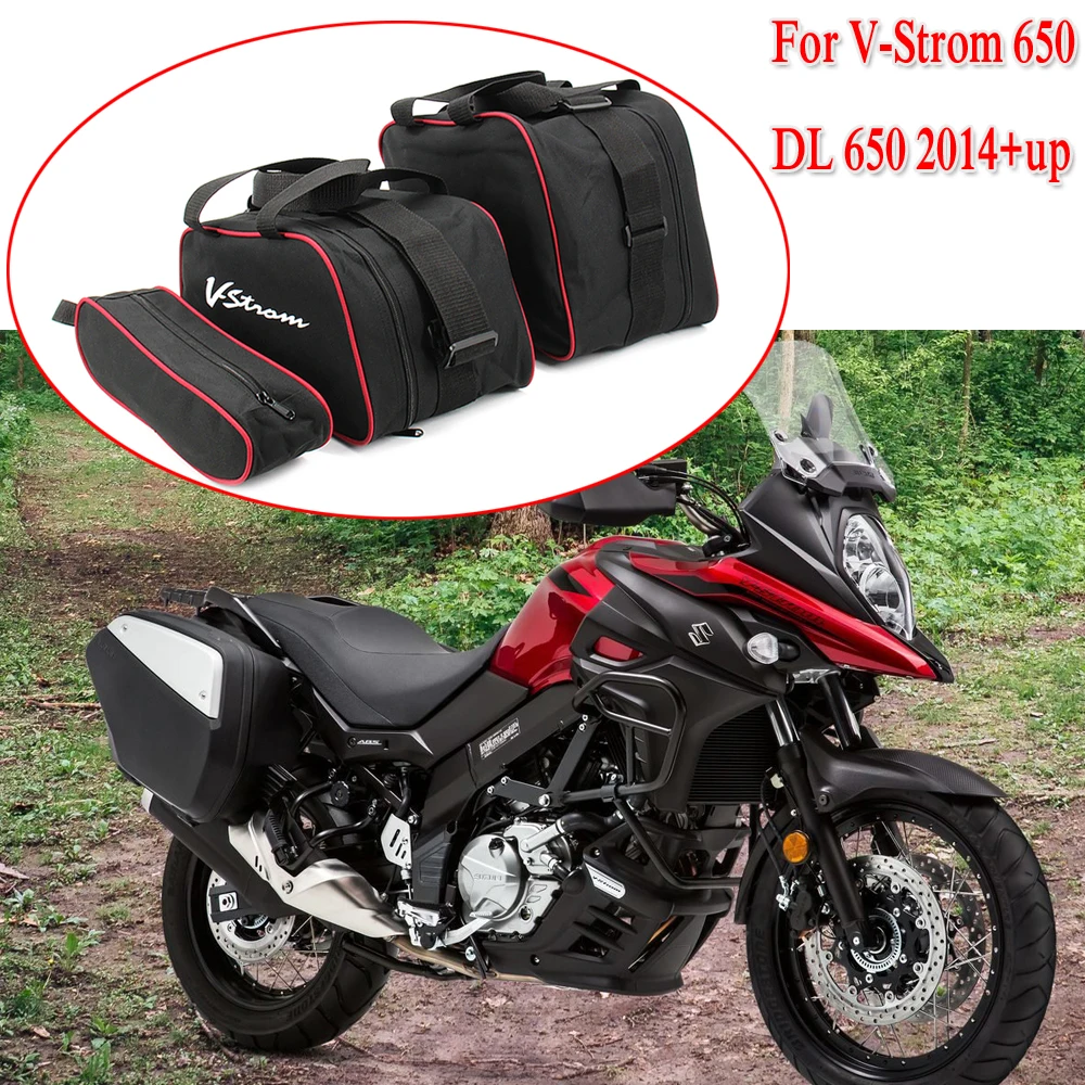 Motorcycle Luggage Bag For SUZUKI VSTROM DL650 DL 650 Black Trunk