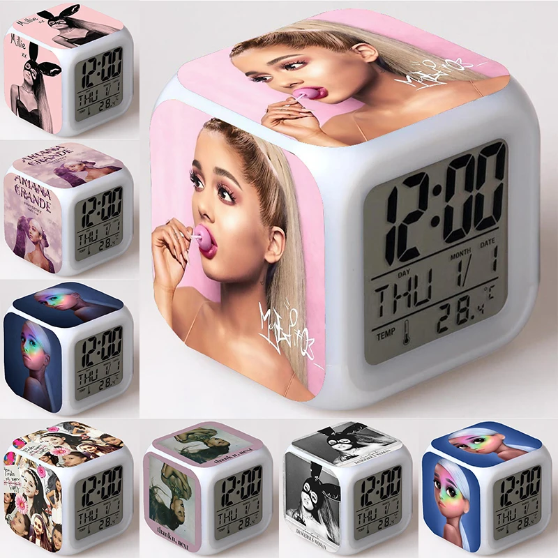 Часы-Будильник Ariana Grande модные квадратные цифровые 3D часы со светодиодной