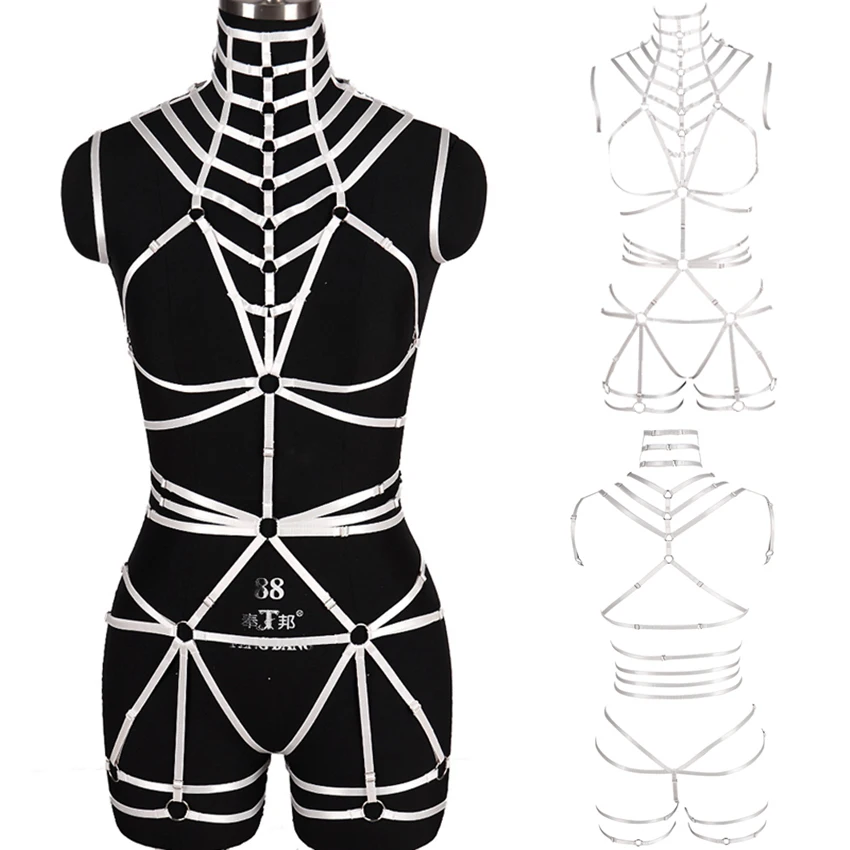 Комплект для тела, бюстгальтер для танцев на шесте, женский пояс с резинками, фетиш, сексуальное женское белье, вечерние, готический стиль