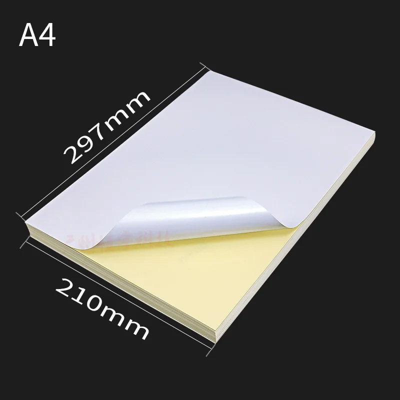 100 Sheets of A4 White Inkjet Laser Printer Paper Craft Copier Stickers Matte Writing Paper Thickened Printable Label
