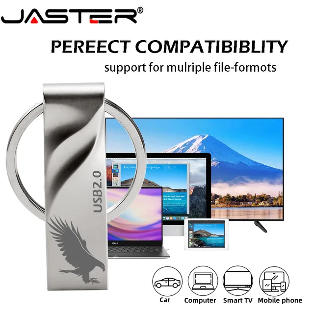 JASTER Customize LOGO USB 2.0 metal wave whistle model usb flash drive 4GB 8GB 16GB 32GB 64GB 128GB