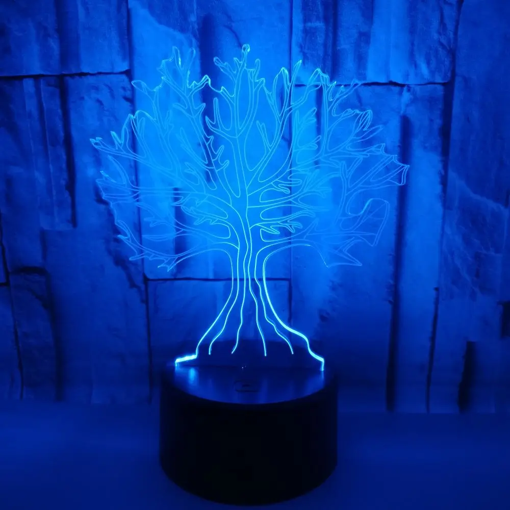Ночник, Настольный светильник, 3D Led, визуальный, 7 цветов, меняющий большое дерево, настольная лампа, спальный декор, прикроватный светильник для сна, Подарочный светильник