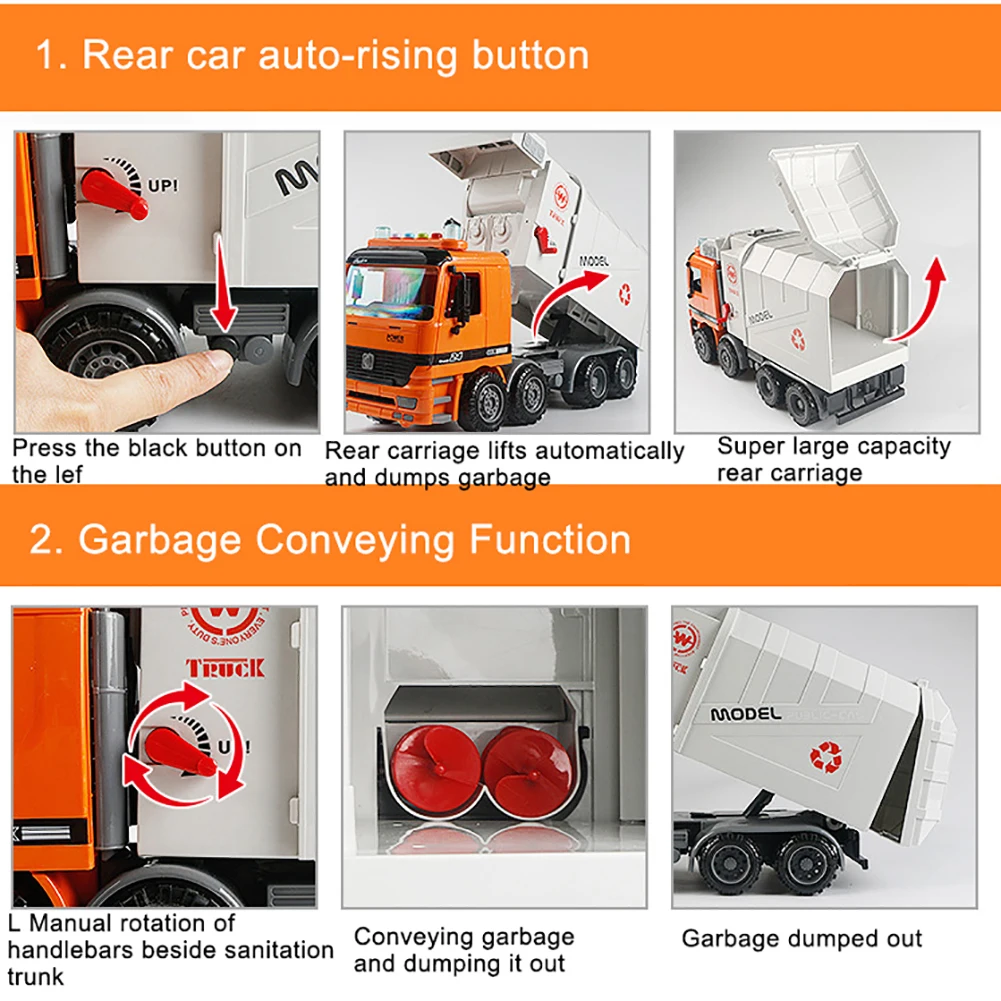 Детская мусоровоз игрушка трение питание утилизация мусоровоз детская игрушка с боковой загрузкой задний самосвал