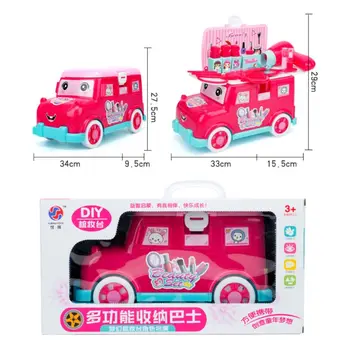 

1Set Simulation Bus Cart Cosmetic Makeup Toys for Children Kids Girls Beauty Toy Tools Early Education Gifts Q6PD