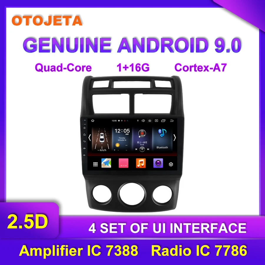 OTOJETA Android 9,0 плеер умный Автомобильный мультимедийный радио для 2009 Kia Sportage gps навигация по Bluetooth Полный сенсорный магнитофон MT
