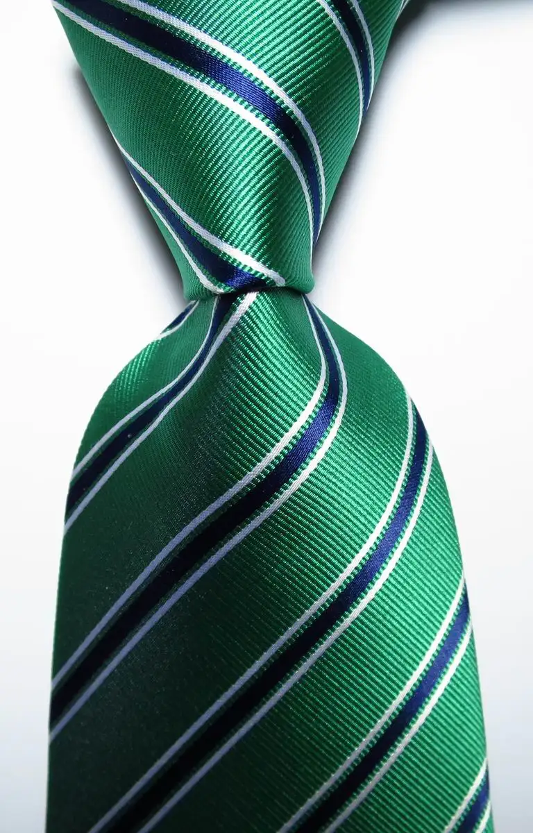 Men's Striped Tie 9cm Silk Necktie Set Green Yellow Red Orange JACQUARD WOVEN Silk Necktie