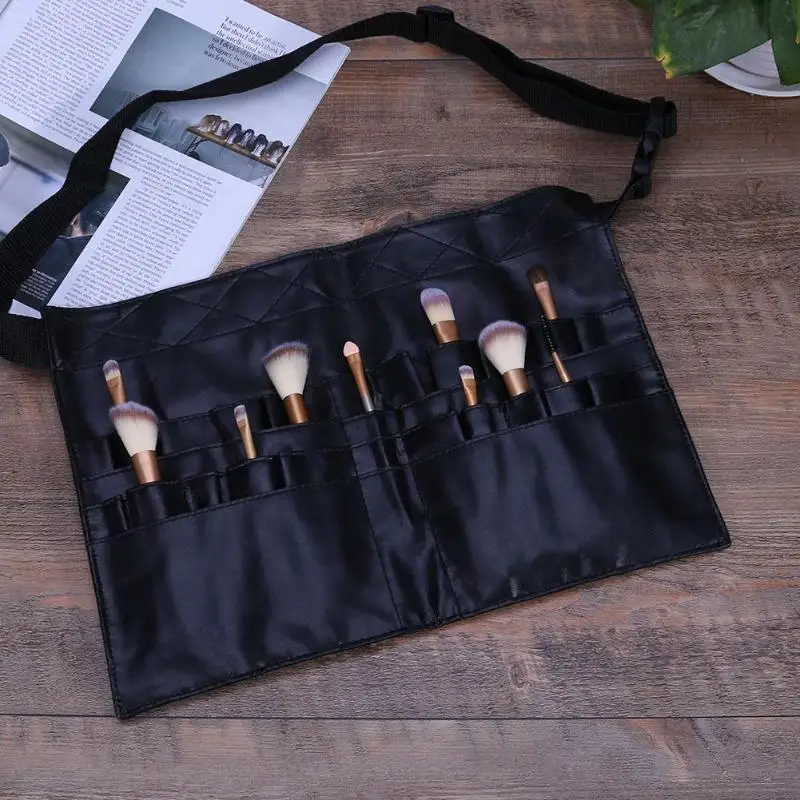 Makeup-brush Bag Black Apron Belt Professional PVC Makeup Tool Case Bag Makeup-brush Bag Black Apron Belt Professional PVC Makeup Tool Case Bag